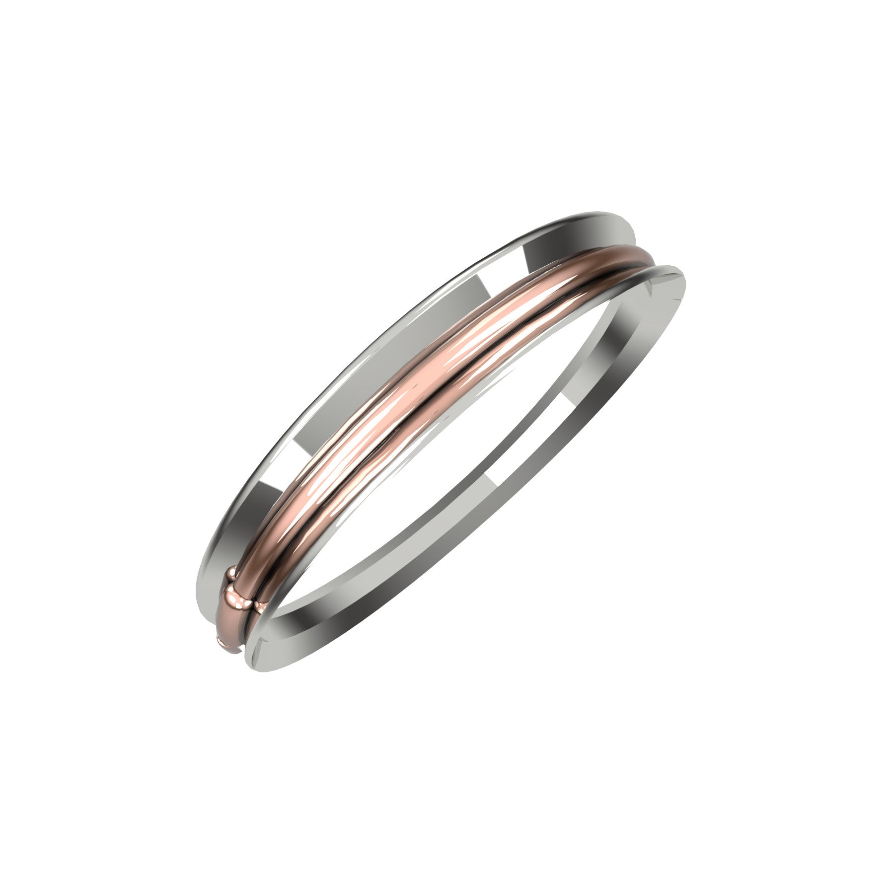 bobo rigid bracelet, 18 K white and pink gold, weight about 28,5 to 51,4 g (1.00 to 1.81 oz); width 13,0 mm max