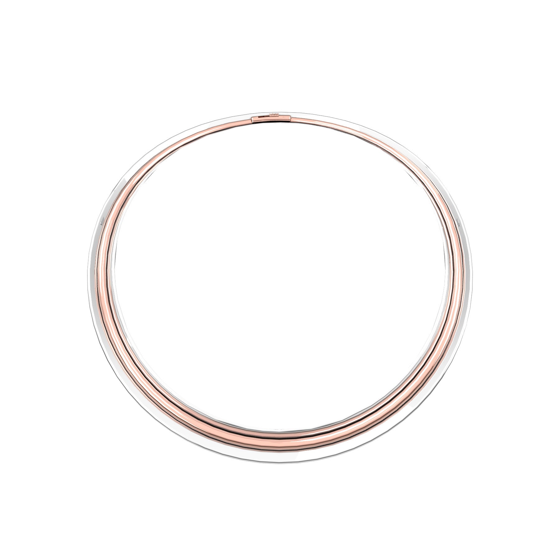 bobo rigid necklace, 18 K white and pink gold, weight about 90 to 98,5 g. (3.17 to 3.47 oz) width 13,7 mm max