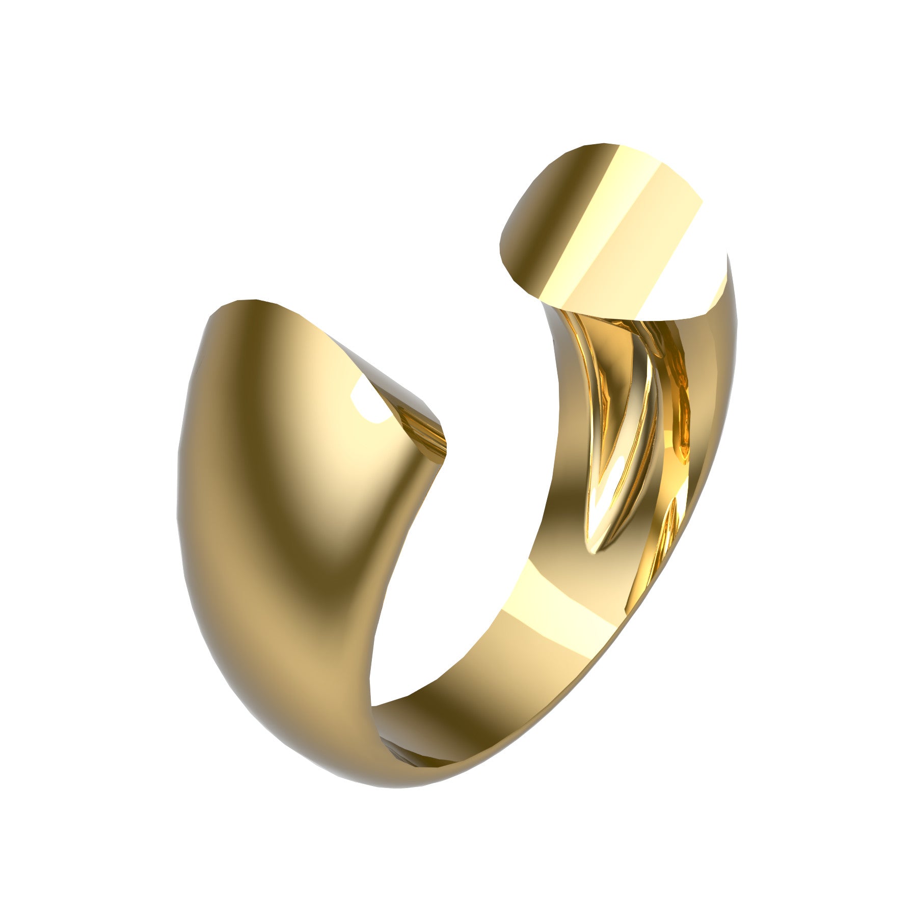 Open ellipse ring, 18 karat yellow gold , weight about 11,00 g (0,39 oz), width 10 mm