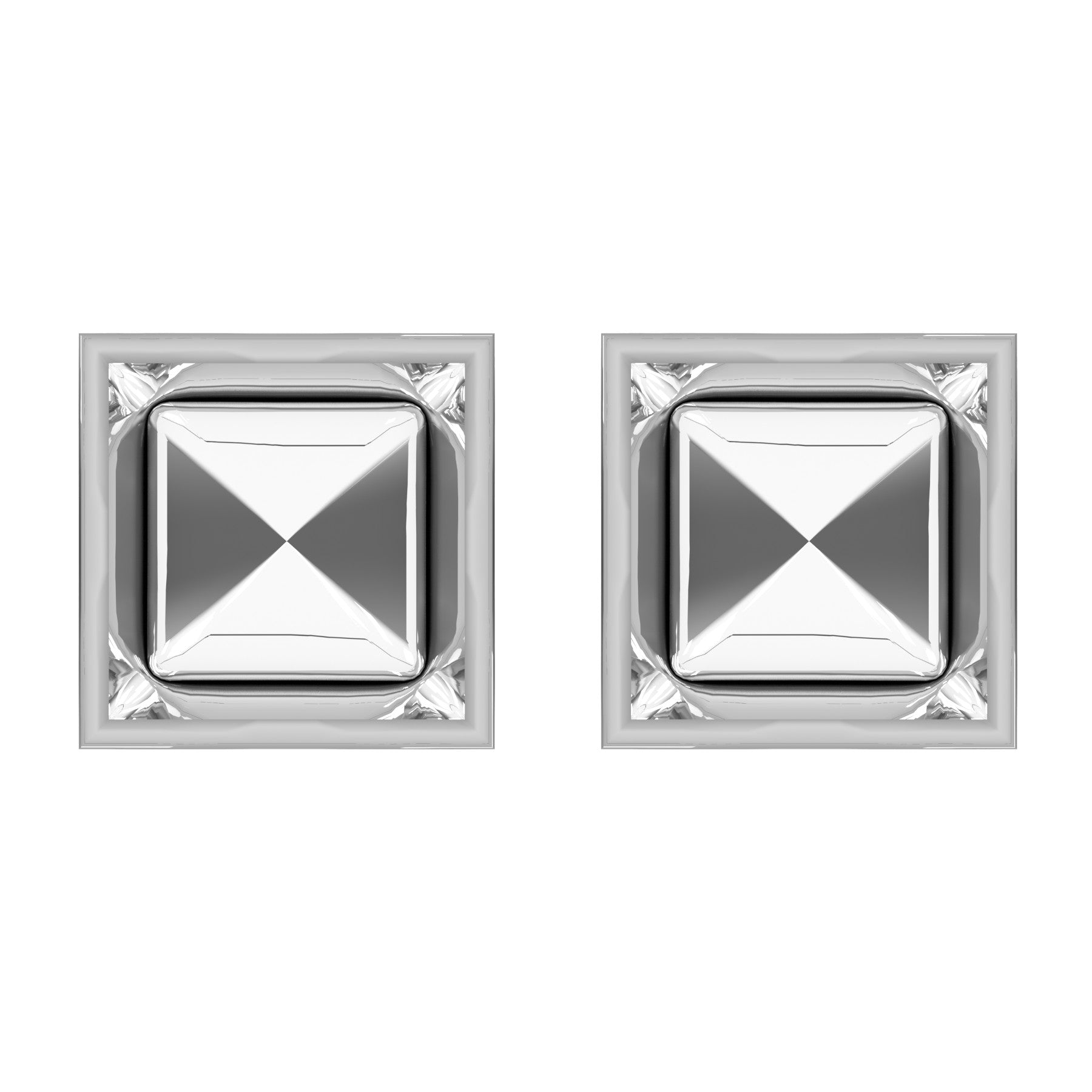enviable earrings, sterling silver, square width 15,5 mm