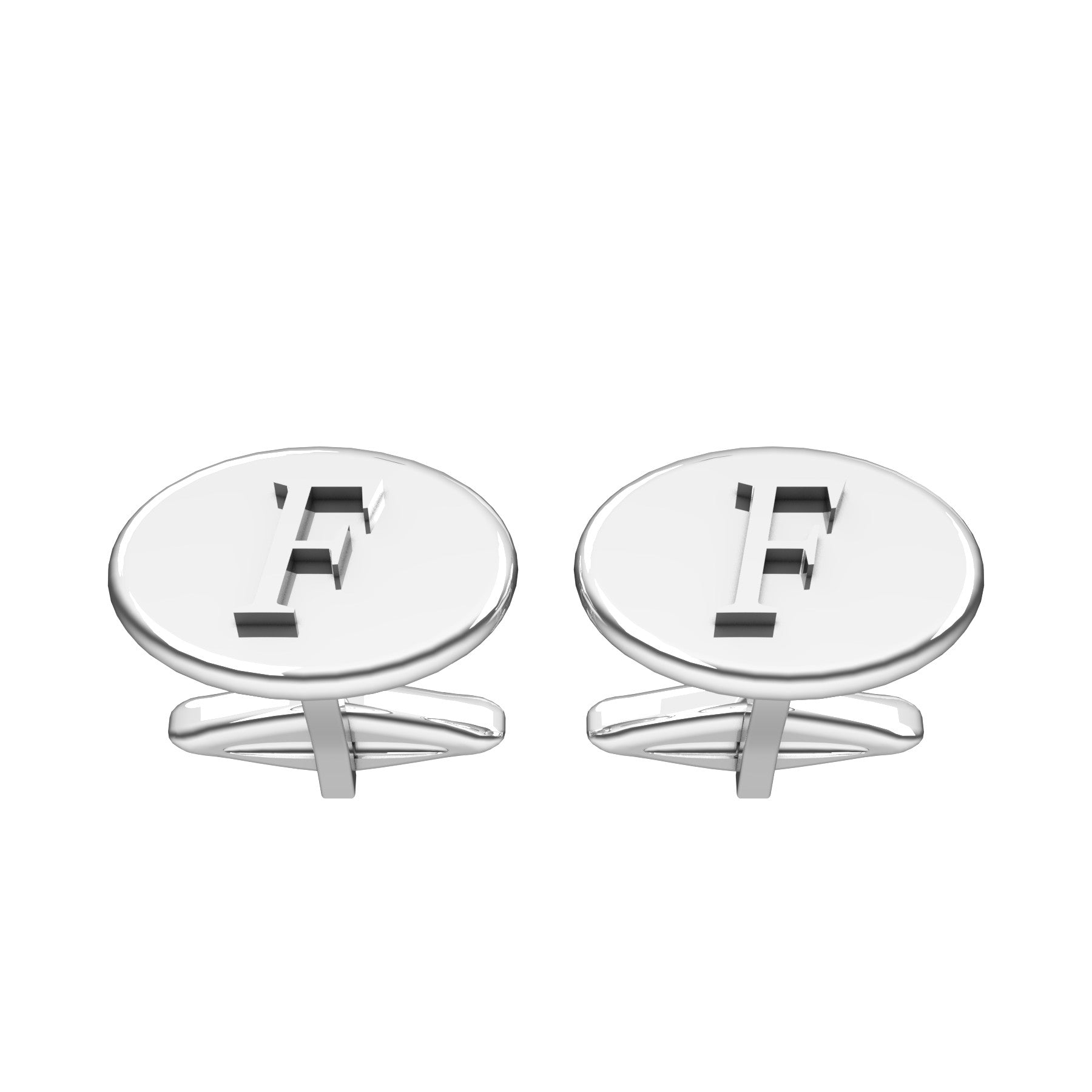 oval cufflinks, sterling silver, weight about 9,00 g (0.31 oz) size 13x18x3 mm