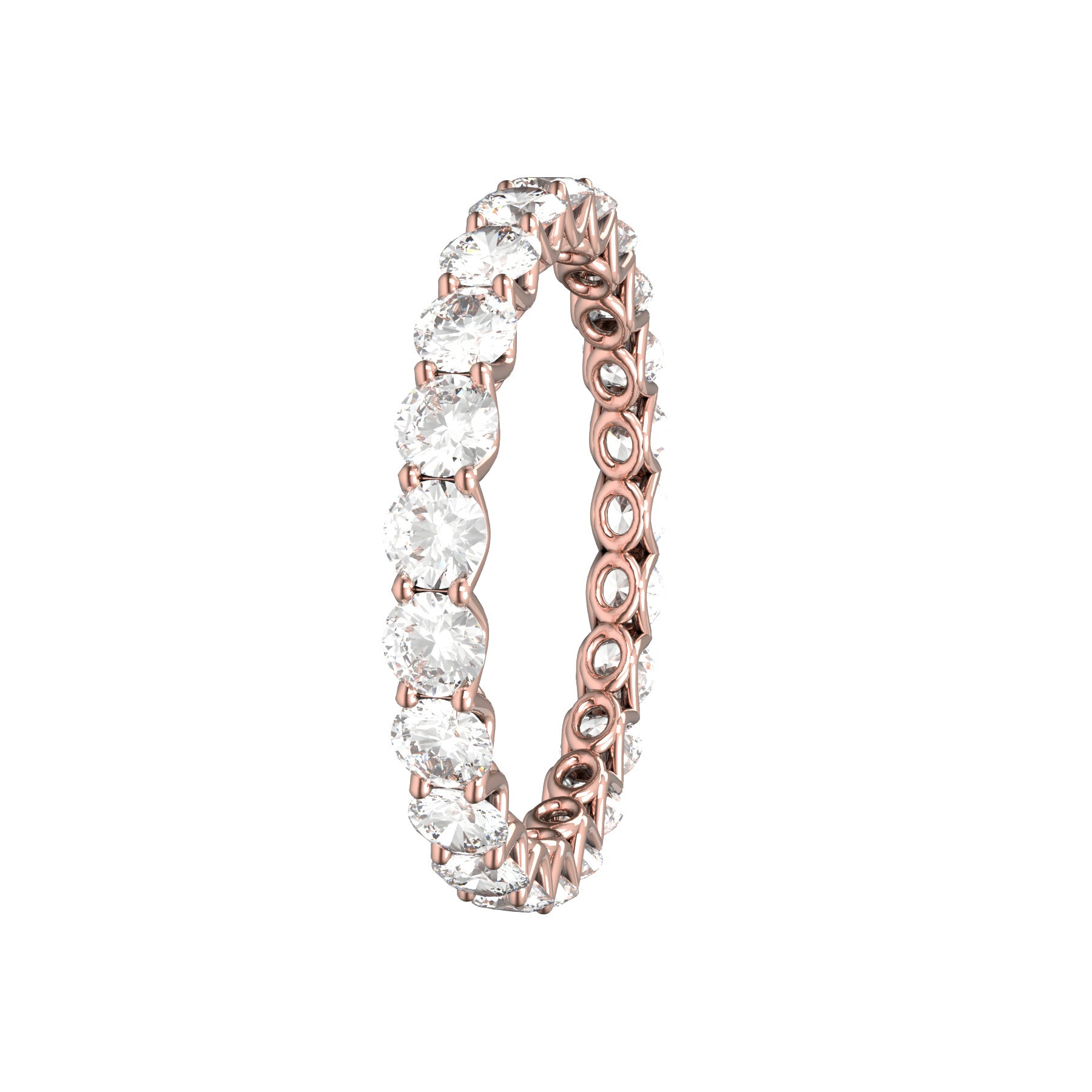 unlimited wedding ring, 18 K pink gold, 0,07 ct round natural diamond, weight about 1,5 g. (0.05 oz), width 2,70 mm