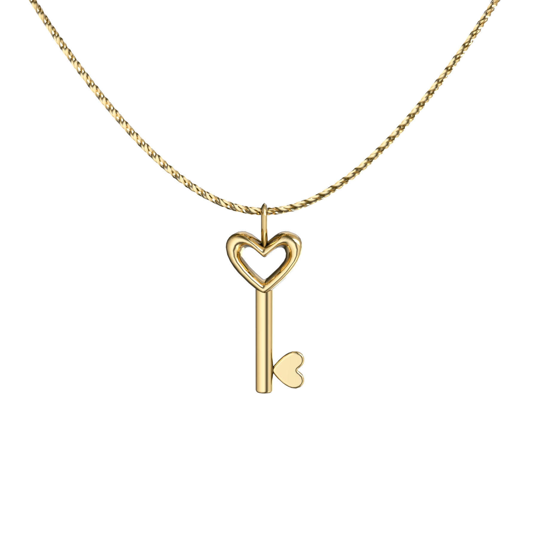 key pendant, 18 k yellow gold, weight about 4,2 g (0.15 oz), size 31,9x13,1x4,8 mm