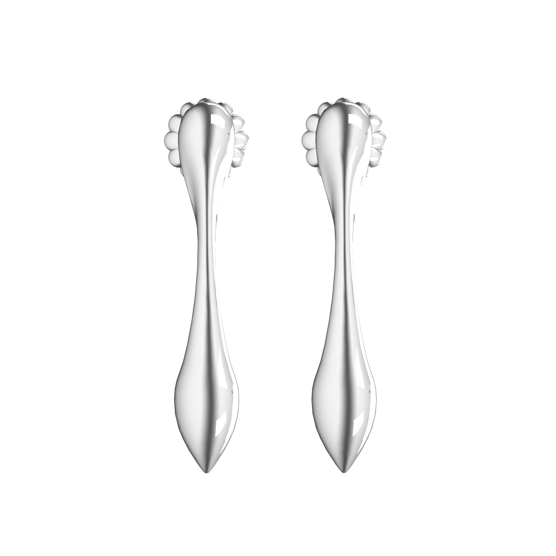 goutte de rosee long earings, 18 k white gold, dimensions 5,9x33 mm