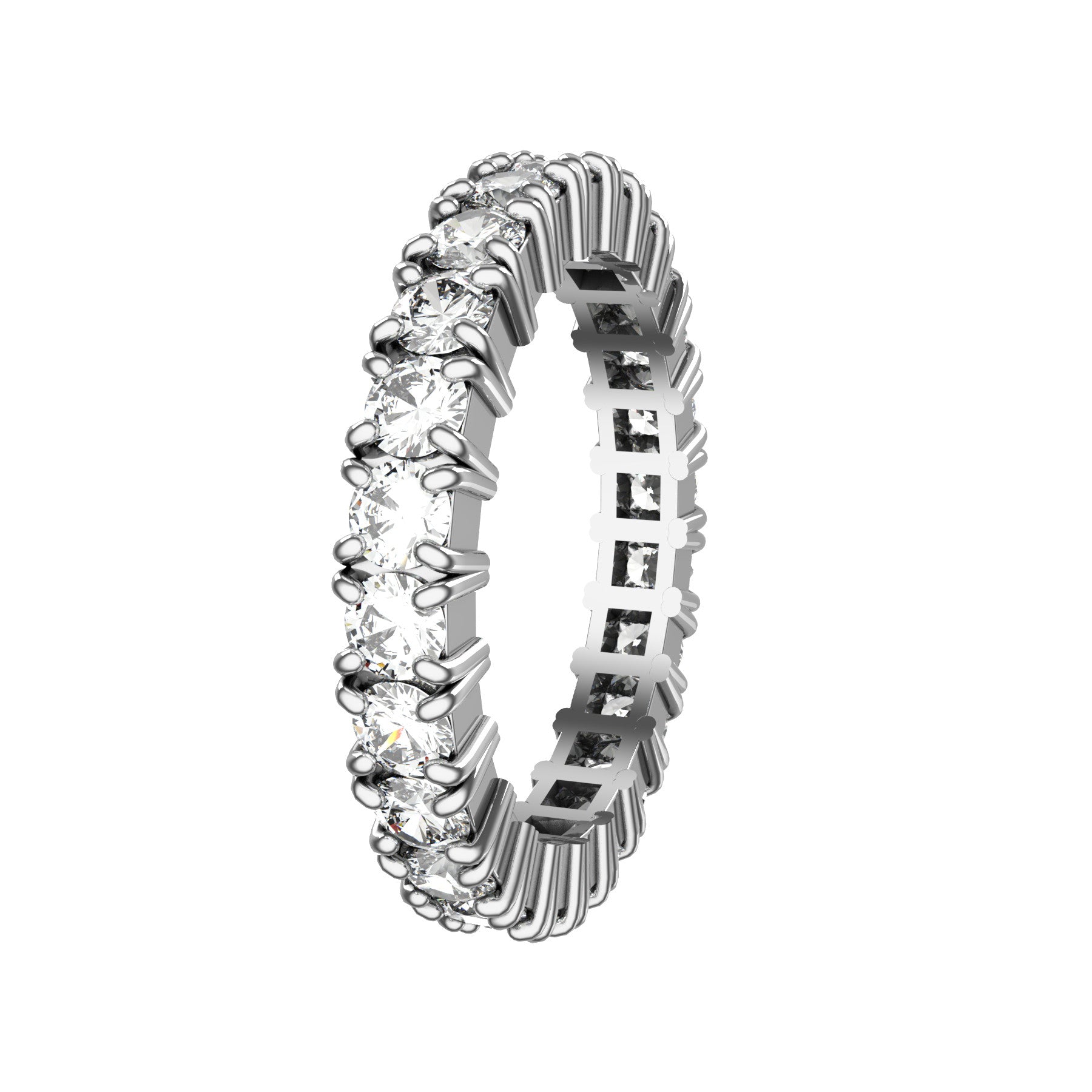 love love wedding band, 18 K white gold, 0,07 ct round natural diamonds, weight about 3,9 g. (0.14 oz), width 2,6 mm