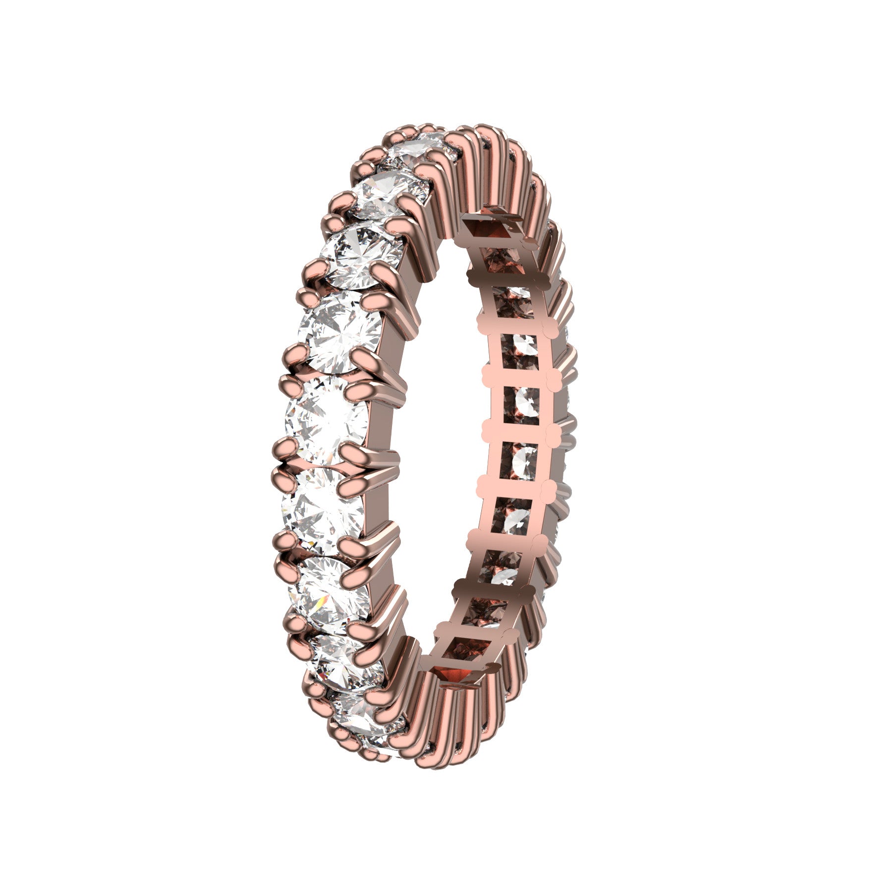 love love wedding band, 18 K pink gold, 0,07 ct round natural diamonds, weight about 3,9 g. (0.14 oz), width 2,6 mm