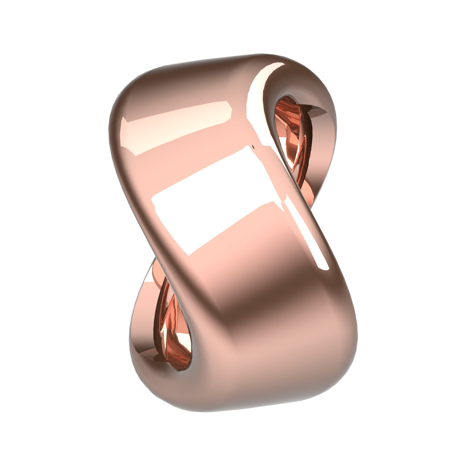 pli fluide band ring, 18 k pink gold, weight about 9,0 g (0,32 oz), width 14,9 mm max