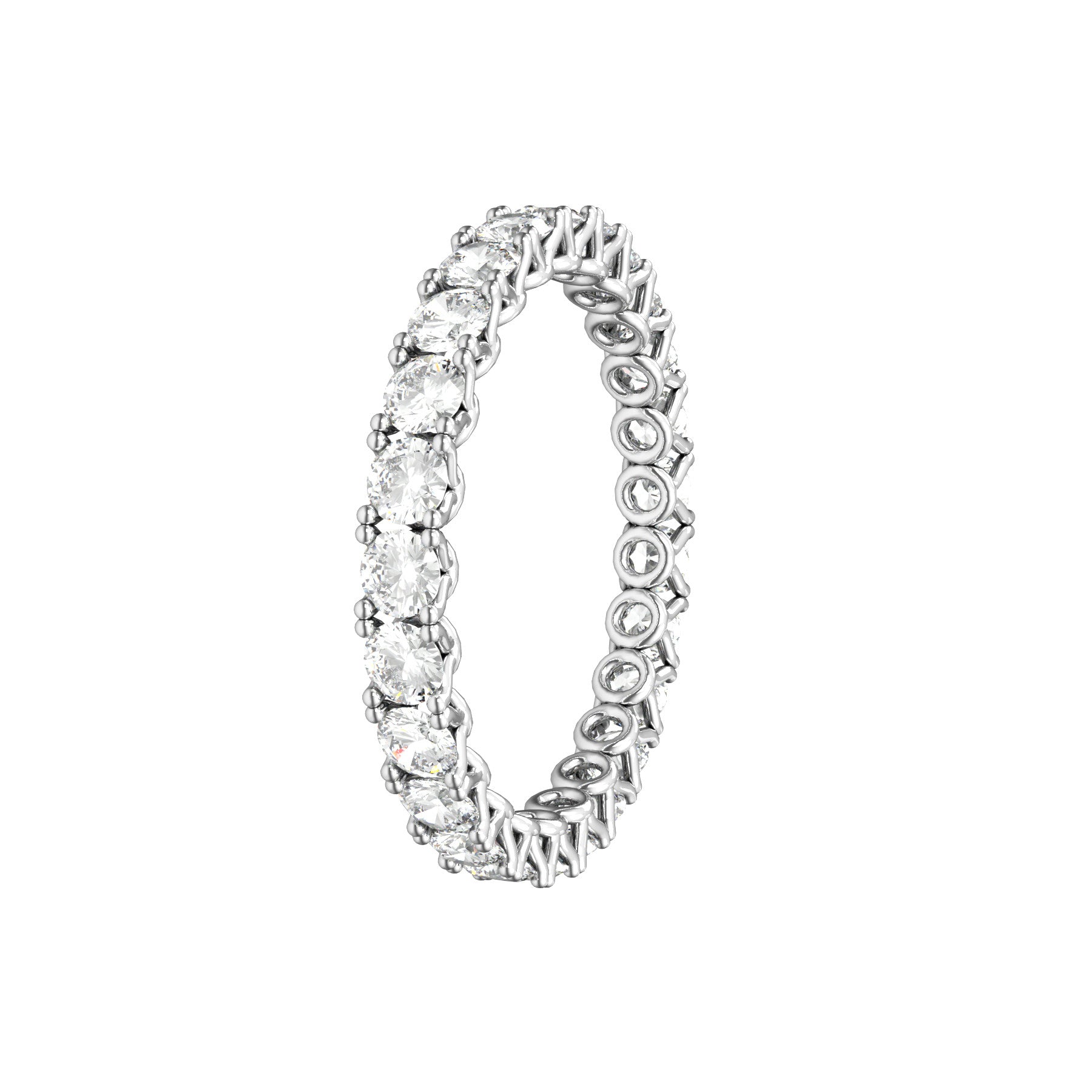 sweet hearts wedding band, 18 K white gold, 0,05 natural diamonds, weight about 1,2 g. (0.04 oz), width 2,40 mm