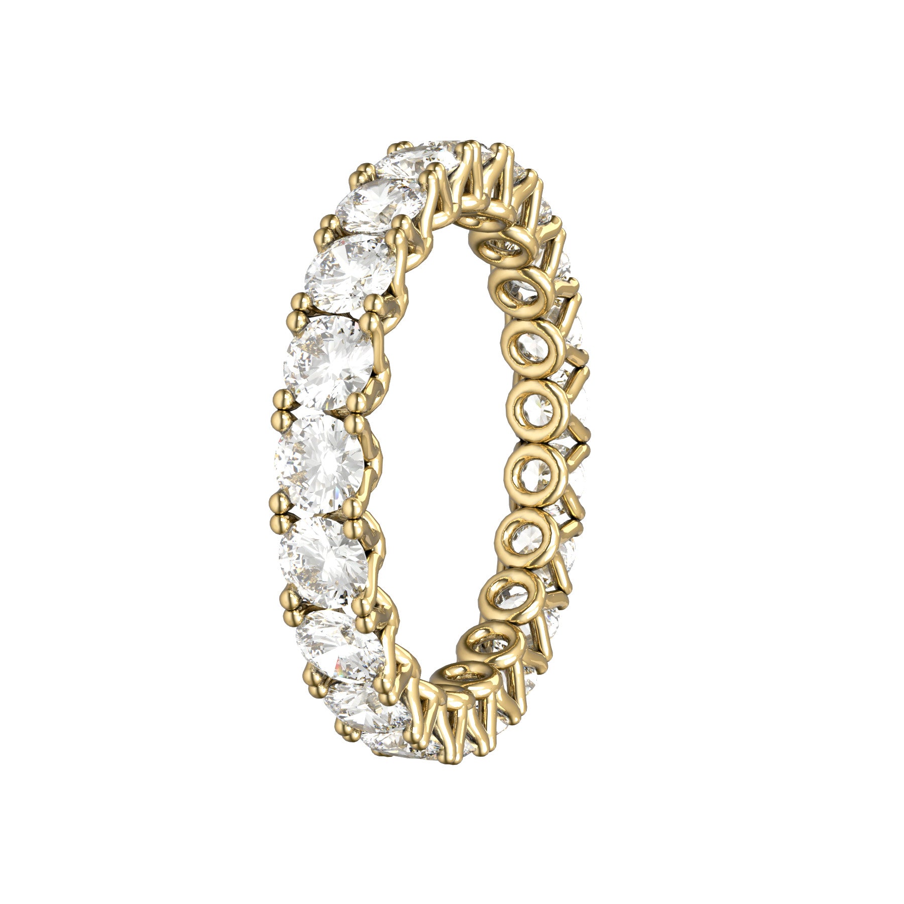 sweet hearts wedding band, 18 K yellow gold, 0,10 natural diamonds, weight about 2,00 g. (0.07 oz), width 3,00 mm