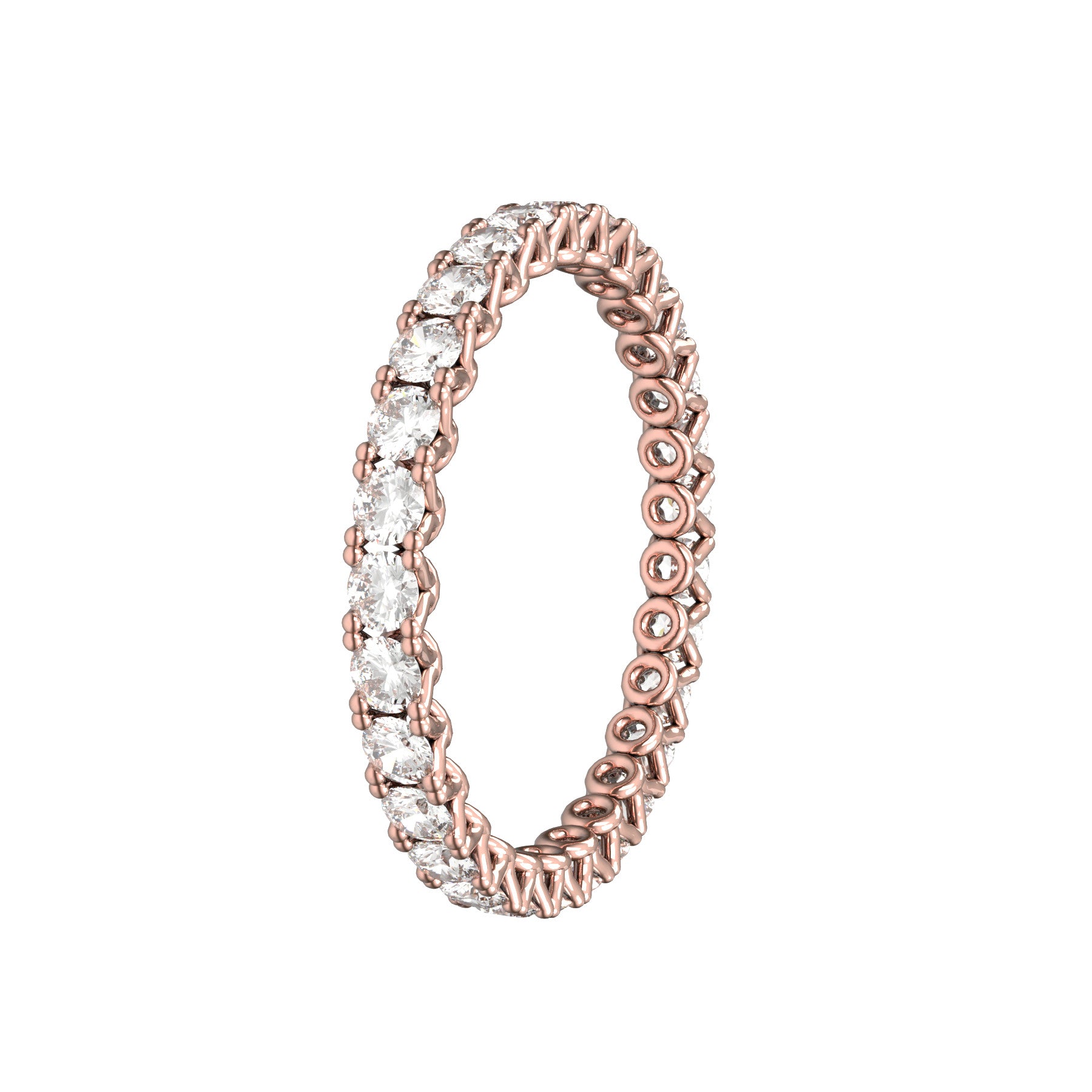 sweet hearts wedding band, 18 K pink gold, 0,03 natural diamonds, weight about 1,2 g. (0.04 oz), width 2,00 mm