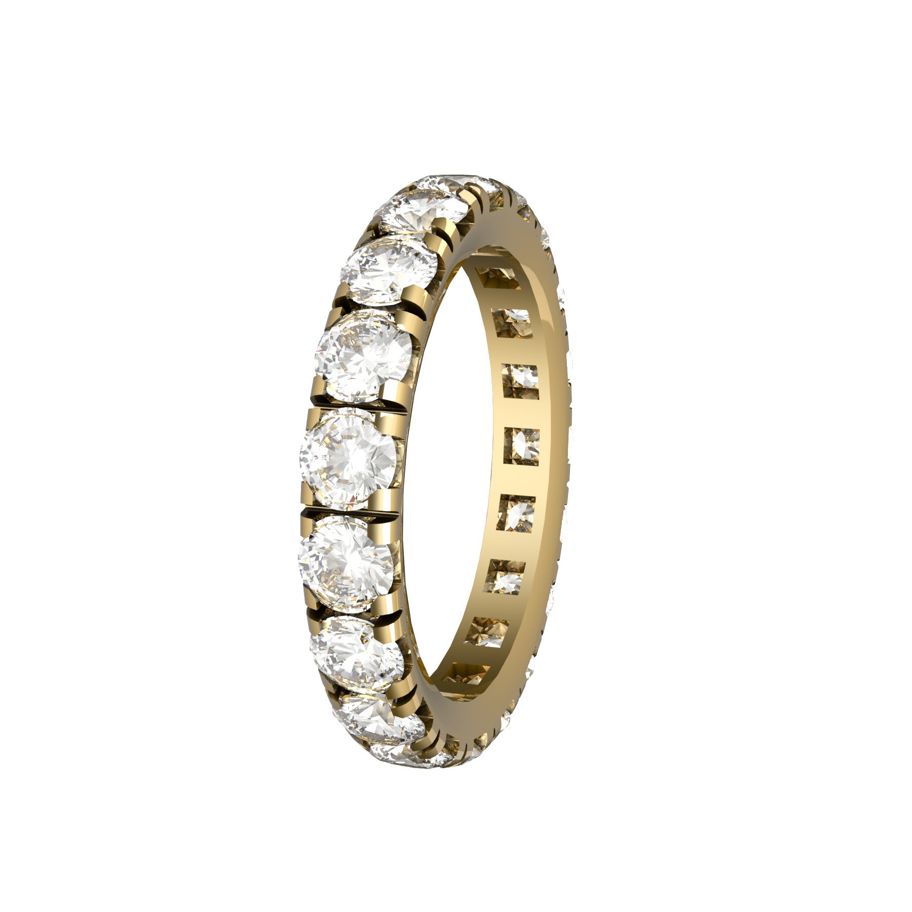 0,13 ct diamonds wedding band, 18 k yellow gold, weight 3,50 g. (0.12 oz), width 3,30 mm