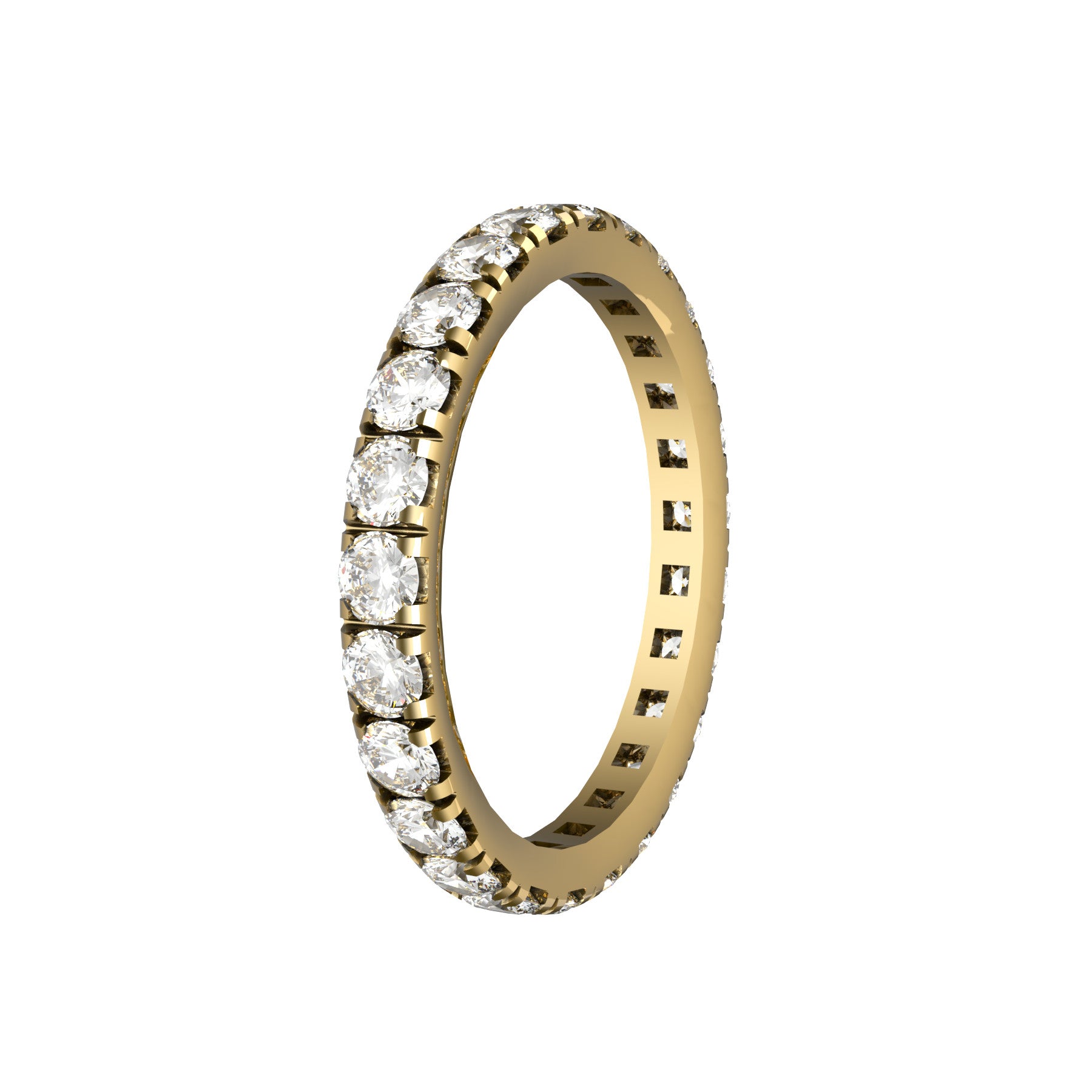 0,05 ct diamonds wedding band, 18 k yellow gold, weight 2,30 g. (0.08 oz), width 2,50 mm